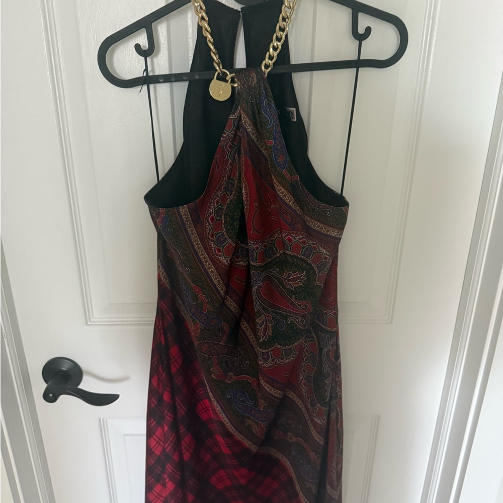 Ralph Lauren Black and Red Asymmetrical Dress